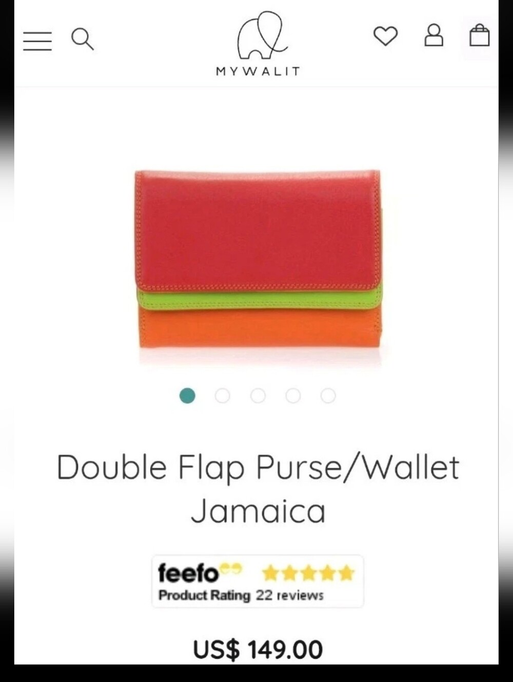 MYWALIT Red Orange Green Colorful LEATHER ID CARD COIN BILL BIFOLD Small WALLET